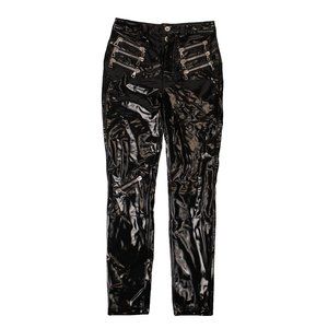 UNRAVEL PROJECT Black Patent Skinny Pants Size S $1330